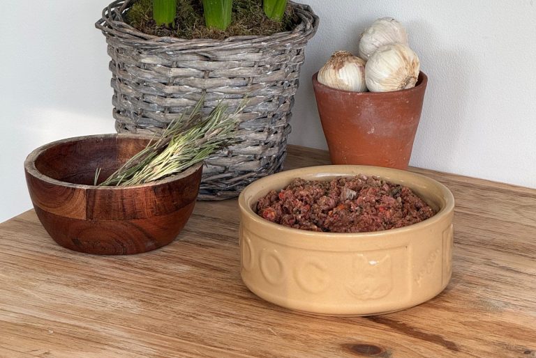 Bowl of Hypoallergenic lamb and venison blend, in food bowl